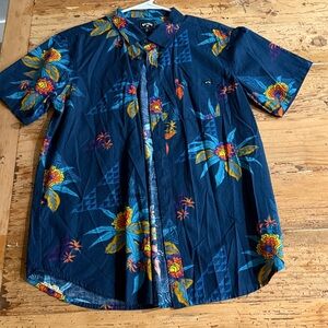 Billabong Tropical Print Shirt - Blue and Yellow